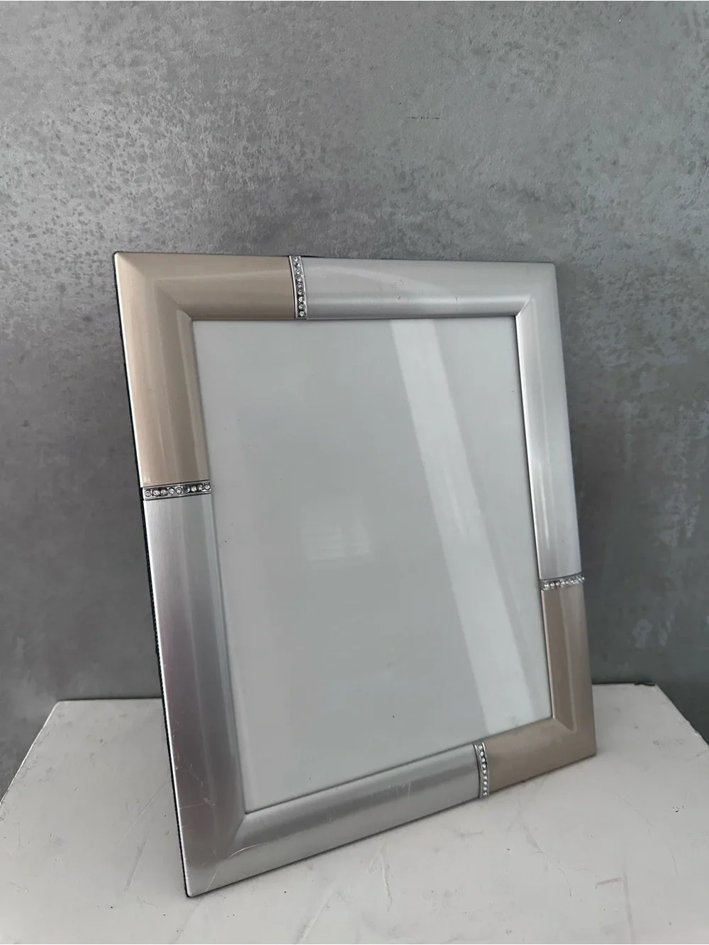 Brushed Silver GOLD Finish With Clear Rhinestones Satin Finish FITS 8X10 FETCO